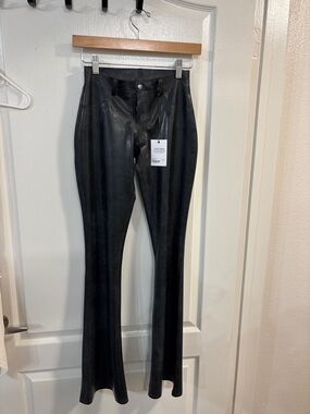 Miaou Black Latex Flared Pants